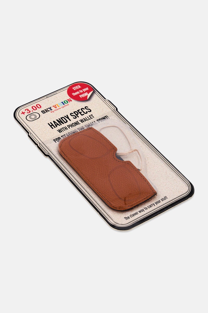 SKY VISION Men 4205005 Handy Rectangular Reading Glasses With Phone Wallet, Gold - Image 3